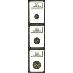 1951 10C Dime PR67 NGC, the NU in UNUM is faint, as made due to a polished die; 1951 Quarter PR66 NG