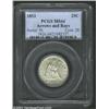 Image 3 : 1853 25C Arrows and Rays MS64 PCGS. Both sides are mostly silver-gray in sheen, but there are traces