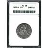 Image 1 : 1855-S 25C Arrows AU58 ANACS. Light pearl-gray patina. A well struck example that has ample bright l