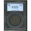 Image 1 : 1766 1/2P Pitt Halfpenny, Silvered VF20 PCGS. Breen-251. The ship has moderate verdigris, and a few.
