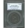 Image 1 : 1791 1C Washington Small Eagle Cent AU58 PCGS. Baker-16, R.3. A well struck and well centered mahoga