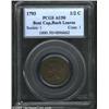 Image 1 : 1793 1/2 C AU50 PCGS. B-3, C-3, R.3. This variety is most easily attributable by the fraction that i