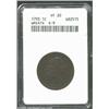 Image 1 : 1793 1C Wreath Cent--Vine and Bars--VF20 ANACS. S-9, R.2. Easily attributable by the slightly curved