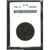 Image 1 : 1794 1C Head of 1794 VF30 ANACS. S-63, R.3. A distinct variety that has the L in LIBERTY distant fro