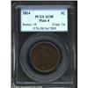 Image 1 : 1814 1C Plain 4 AU58 PCGS. S-295, R.1. A late die state with a die break below Liberty's chin and a.