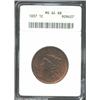 Image 1 : 1837 1C Medium Letters MS64 Red and Brown ANACS. N-7, R.1. Plain hair cords. Luster ripples across t
