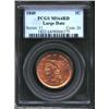 Image 1 : 1840 1C Large Date MS64 Red PCGS. N-8, R.1. A lustrous and exquisitely struck near-Gem that has magn