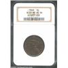 Image 1 : 1848 1C MS64 Brown NGC. N-28, R.1. A glossy chocolate-brown near-Gem with well struck stars and only