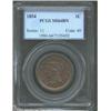 Image 1 : 1854 1C MS64 Brown PCGS. Lilac-brown patina dominates, although crimson color occasionally emerges f