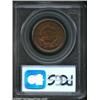 Image 2 : 1856 1C Slanted 5 MS64 Brown PCGS. N-18, R.1. Die lines (as made) through TY in LIBERTY verify the d