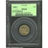 Image 1 : 1857 1C MS64 PCGS. This well preserved near-Gem has olive-tan color and faintly prooflike luster. ST