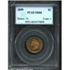 Image 3 : 1859 1C MS66 PCGS. With the Indian Cent design as adopted on Cents from 1860 through 1909 on the obv