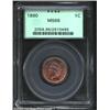 Image 1 : 1860 1C MS66 PCGS. Commonly called the Type Two Obverse, the bust is on this hub type is broader. Th