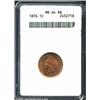 Image 1 : 1876 1C MS64 Red and Brown ANACS. While the lustrous surfaces have faded somewhat, much original min