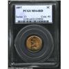 Image 1 : 1897 1C MS64 Red PCGS. Well struck and fully lustrous, with gleaming orange-red surfaces, and a blus