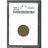 Image 1 : 1909-S 1C XF45 ANACS. A chocolate-brown key date Cent that has a few small contact marks on the obve