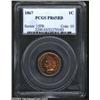 Image 1 : 1867 1C PR65 Red PCGS. As an issue, the 1867 is more challenging to locate than the proof bronze Cen