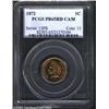 Image 1 : 1872 1C PR65 Red PCGS Cameo. A semi-key issue in business strike format, this proof 1872 is an impor