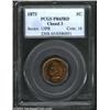 Image 1 : 1873 1C Closed 3 PR65 Red PCGS. Since they were struck early in the year, all proof 1873 Cents are o