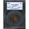 Image 1 : 1873 1C Closed 3 PR65 Red and Brown PCGS. The obverse presents the viewer with a nice cameo contrast