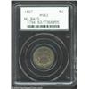 Image 2 : 1867 5C No Rays MS63 PCGS. The obverse surfaces are a burnished-copper color, while the reverse is p