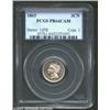 Image 1 : 1865 3CN PR64 Cameo PCGS. Repunched Date. B. 2-B. A choice representative of this difficult first ye