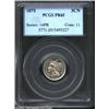 Image 1 : 1875 3CN PR65 PCGS. A lightly toned Gem with noticeably striated obverse fields and the expected str