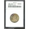 Image 1 : 1853 25C Arrows and Rays MS61 ANACS. Sharply struck and lightly toned with considerably deeper color