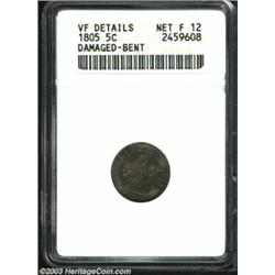 1805 H10C--Damaged, Bent--ANACS. VF Details, Net Fine 12 V-1, LM-1, the only known dies, R.4. The se