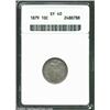 Image 1 : 1879 10C XF40 ANACS. A pearl-gray better date Dime with relatively unmarked surfaces. LIBERTY is sha