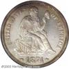 Image 1 : 1874 10C Arrows PR67 NGC. The Legend Obverse, Arrows at Date Seated Dime was produced only in 1873 a