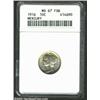 Image 1 : 1916 10C MS67 Full Bands ANACS. Billowy mint luster blankets surfaces that are free of outwardly not