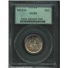 Image 1 : 1875-S 20C AU58 PCGS. Freckles of tobacco-brown and mauve patina visit the peripheries of this lustr