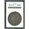 Image 1 : 1889-CC S$1 VF30 ANACS. Original light gray surfaces with a pinkish undertone, the devices are evenl