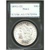 Image 1 : 1891-CC S$1 MS61 PCGS. Brilliant and lustrous with numerous small to medium sized abrasions over the