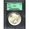 Image 1 : 1921 S$1 MS64 PCGS. Mostly brilliant with a particularly strong strike for this first year issue and
