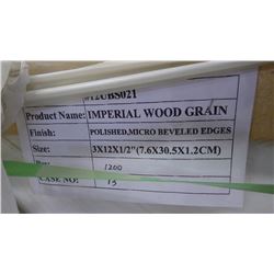 1200 PCS 3X12 IMPERIAL WOODGRAIN TILE approx 300sq ft retail value 9540.00