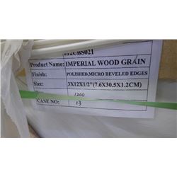 1200 PCS 3X12 IMPERIAL WOODGRAIN TILE approx 300sq ft retail value 9540.00