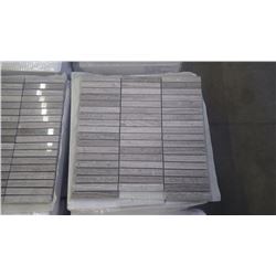 Grey Woodridge Mosaic 4" x 5/8" - 20 boxes, 100 pieces approx 100sq ft retail value 1895.00