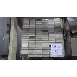 BM#92 Travertine Mosaic- 14 boxes, 168 pieces 12" x 12" sheets approx 168sq ft retail value of 3519.