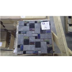 BM#99 Black Slate Mosaic- 6 boxes, 72 pieces 12" x 12" sheets approx 72sq ft retail value of 1508.00