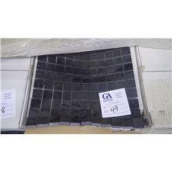Black Galaxy 1" x 1" Granite Mosaic- 11 boxes, 110 pieces 12" x 12" sheets approx 110sq ft retail vl