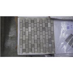 Grey Woodridge 1" x 1", 1" x 2" Mosaic- 16 boxes, 80 pieces 12" x 12" sheets approx 80sq ft retail v