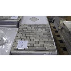 Grey Woodridge 1" x 1", 1" x 2" Mosaic- 18 boxes, 90 pieces 12" x 12" sheets approx 90sq ft retail v