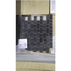 Black Limestone 1" x 1", 1" x 2" Mosaic- 10 boxes, 100 pieces, 12" x 12" sheets appprox 100 square f
