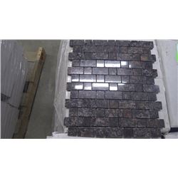 Tan Brown 1" x 1", 1" x 2" Granite Mosaic- 12 boxes, 120 pieces, 12" x 12" sheets approx 120 square 