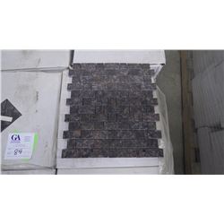 Tan Brown 1" x 1", 1" x 2" Granite Mosaic- 12 boxes, 120 pieces, 12" x 12" sheets approx 120 square 