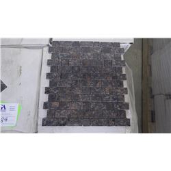 Tan Brown 1" x 1", 1" x 2" Granite Mosaic- 12 boxes, 120 pieces, 12" x 12" sheets approx 120 square 