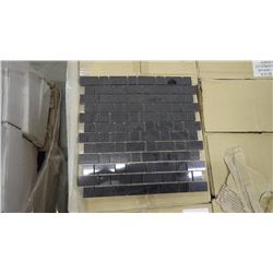 Absolute Black 1" x 1", 1" x 2" Granite Mosaic- 12 boxes, 120 pieces, 12" x 12" sheets approx 120 sq