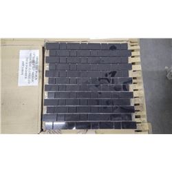 Absolute Black 1" x 1", 1" x 2" Granite Mosaic- 12 boxes, 120 pieces, 12" x 12" sheets approx 120 sq